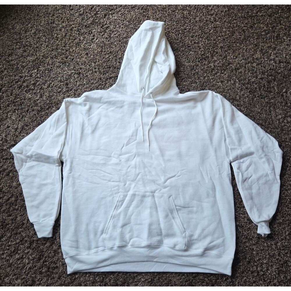 Hanes EcoSmart Unisex Pull Over Hoodie White Size XL New